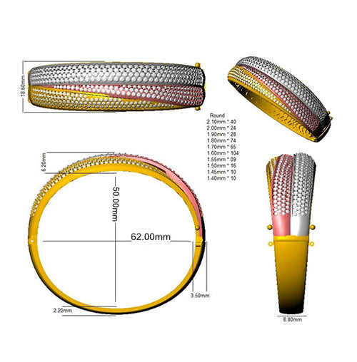 BJA0003 — Bangle - 9k Yellow Gold detail