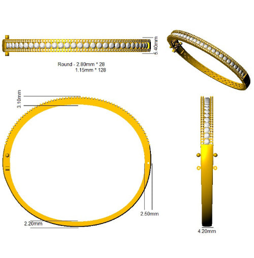 BJA0007 — Bangle - 9k Yellow Gold detail