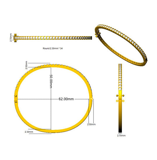 BJA0009 — Bangle - 9k Yellow Gold detail
