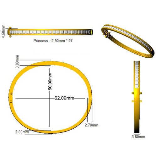 BJA0017 — Bangle - 9k Yellow Gold detail