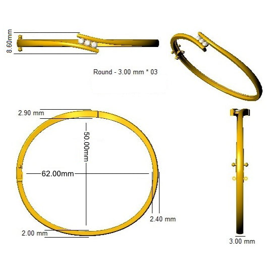 BJA0019 — Bangle - 9k Yellow Gold detail