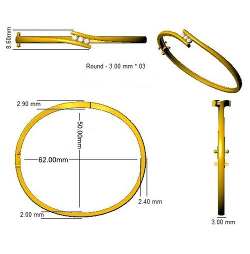 BJA0019 — Bangle - 9k Yellow Gold detail