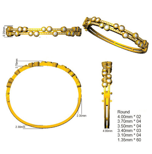 BJA0020 — Bangle - 9k Yellow Gold detail