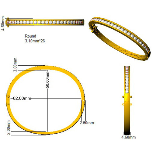 BJA0022 — Bangle - 9k Yellow Gold detail