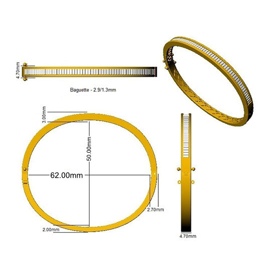 BJA0024 — Bangle - 9k Yellow Gold detail
