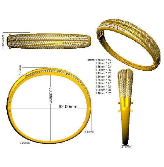 BJA0052 — Bangle - 9k Yellow Gold detail