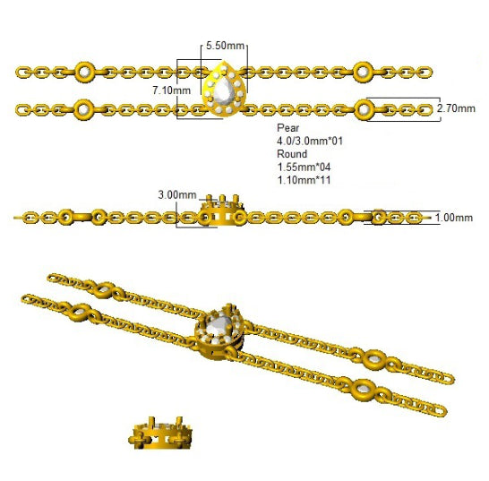 BJB0074 — Bracelet - 9k Yellow Gold detail