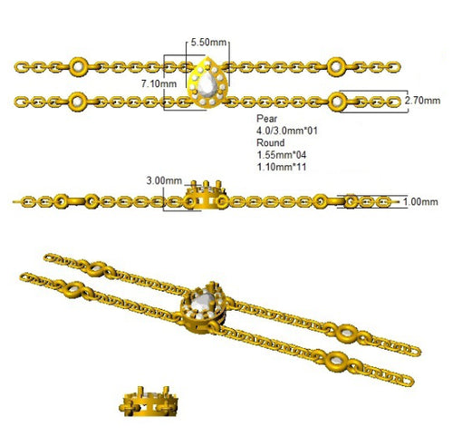 BJB0074 — Bracelet - 9k Yellow Gold detail