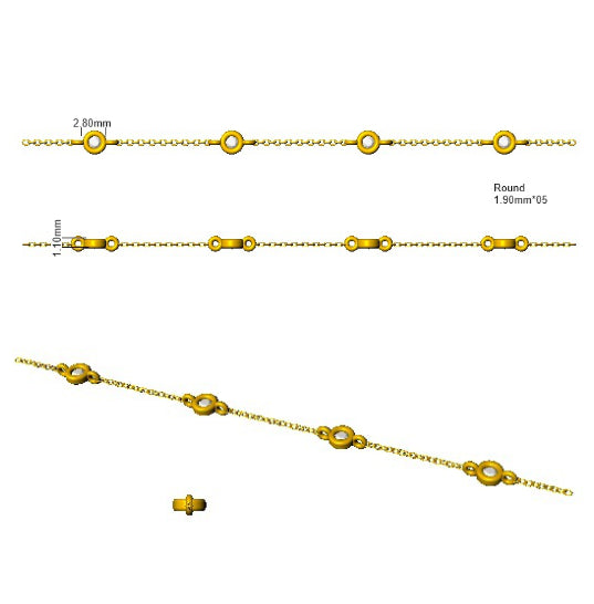 BJB0734A — Bracelet - 9k White Gold detail