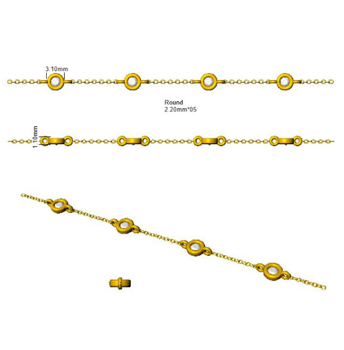 BJB0734B — Bracelet - 9k Yellow Gold detail