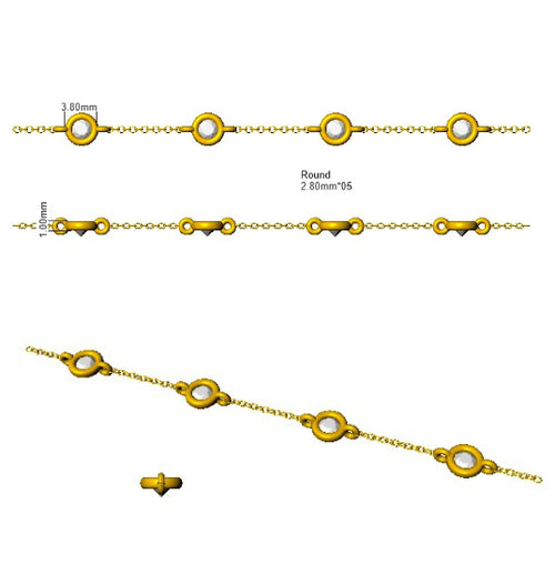 BJB0734C — Bracelet - 18k Two Tone detail