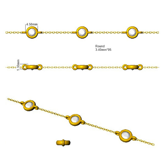 BJB0734E — Bracelet - 9k Yellow Gold detail
