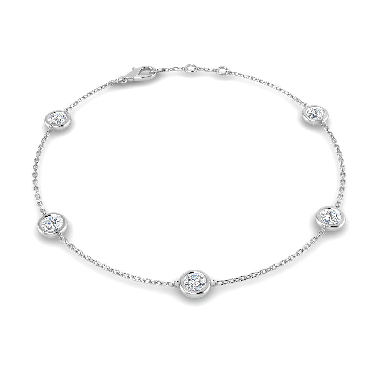 BJB0734F — Bracelet - 9 KT White Gold
