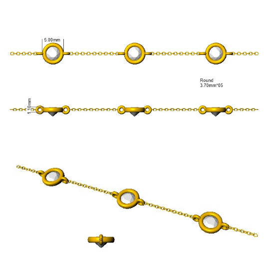 BJB0734F — Bracelet - 9k Yellow Gold detail