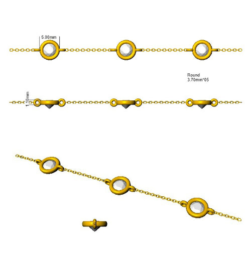 BJB0734F — Bracelet - 9k Yellow Gold detail