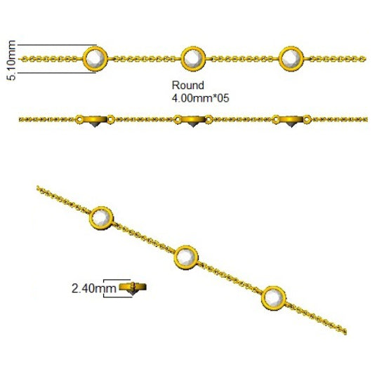 BJB0734G — Bracelet - 9k Yellow Gold detail