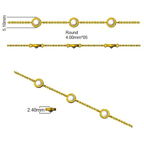BJB0734G — Bracelet - 9k Yellow Gold detail