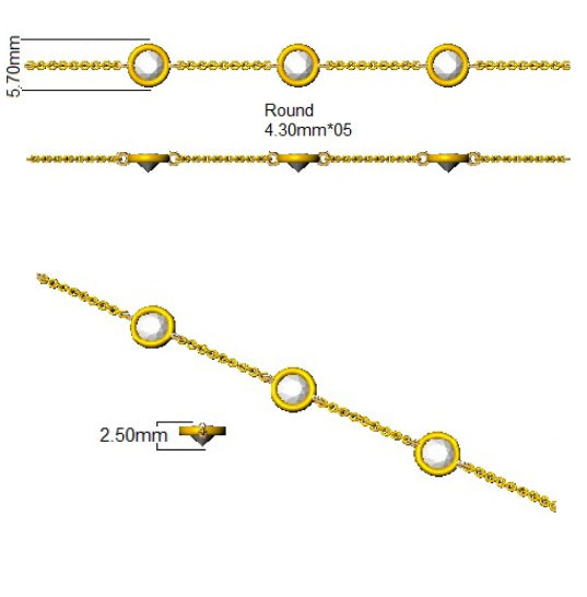 BJB0734H — Bracelet - 9k Yellow Gold detail