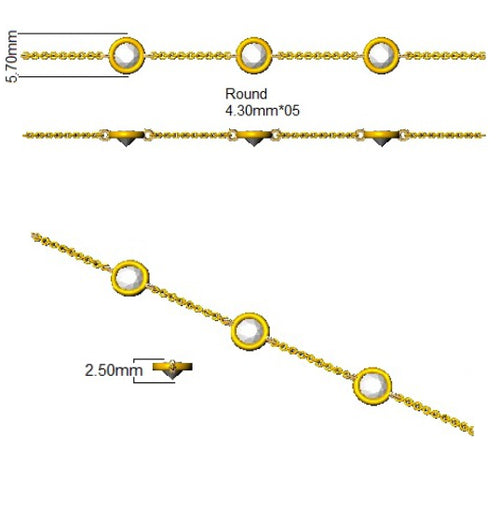 BJB0734H — Bracelet - 9k Yellow Gold detail