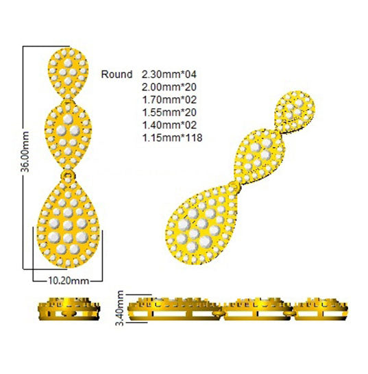 BJE0001 — Earrings - 9k Yellow Gold detail