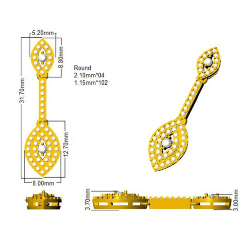 BJE0002 — Earrings - 9k Yellow Gold detail