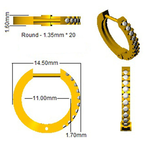 BJE0011 — Earrings - 9k Yellow Gold detail