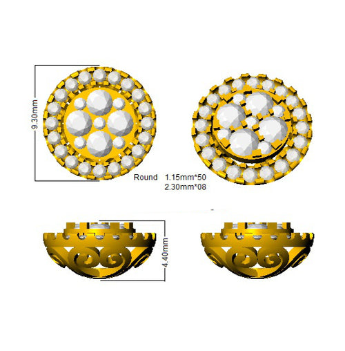 BJE0019 — Earrings - 9k Yellow Gold detail