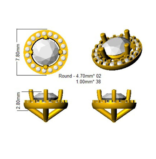 BJE0030 — Earrings - 9k Yellow Gold detail