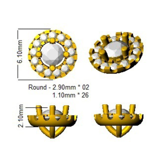 BJE0032 — Earrings - 9k Yellow Gold detail