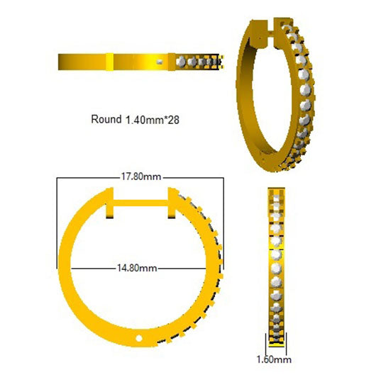 BJE0038 — Earrings - 9k Yellow Gold detail
