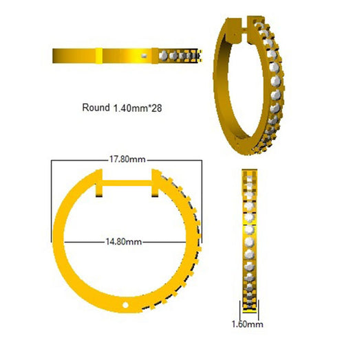 BJE0038 — Earrings - 9k Yellow Gold detail