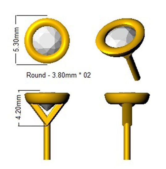 BJE0043 — Earrings - 9k Yellow Gold detail
