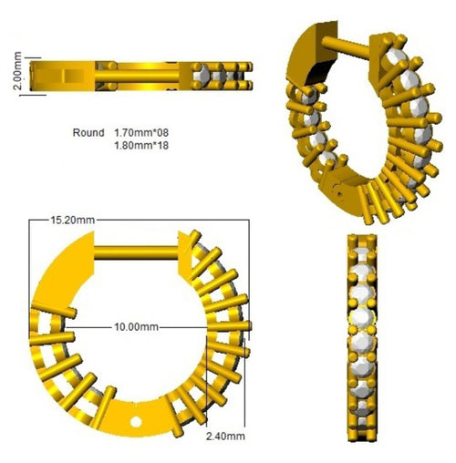 BJE005D — Earrings - 9k Yellow Gold detail