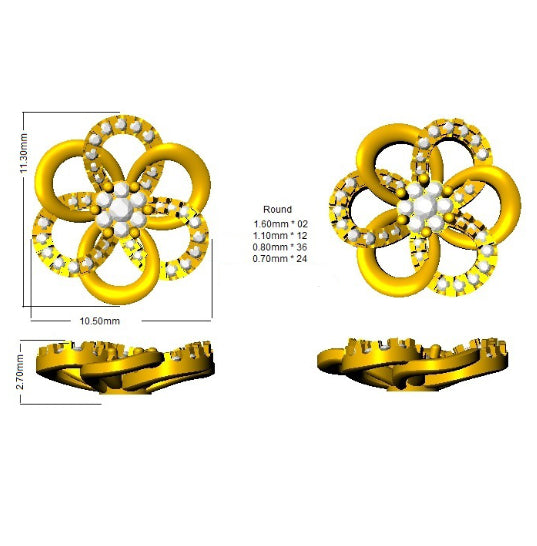 BJE0079 — Earrings - 9k Yellow Gold detail