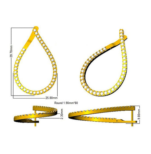 BJE0095 — Earrings - 9k Yellow Gold detail