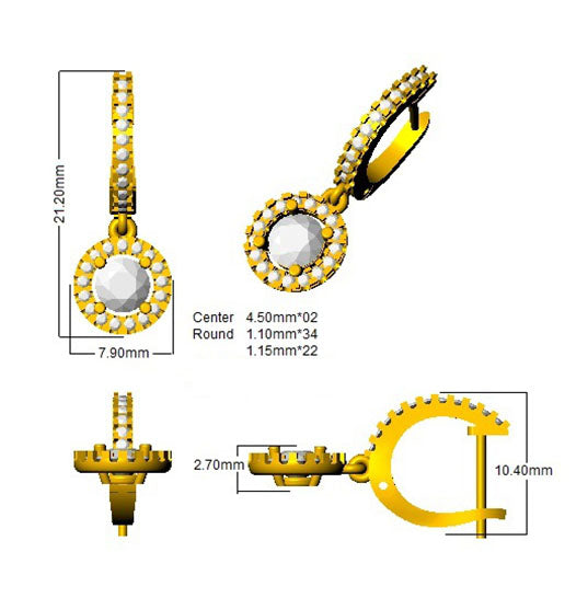 BJE0107 — Earrings - 9k Yellow Gold detail