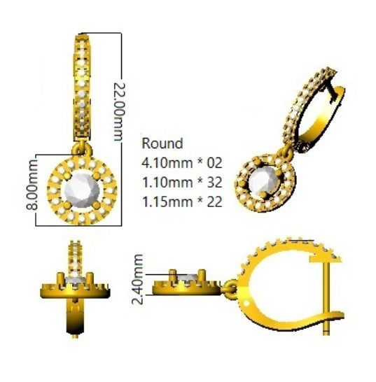BJE0108 — Earrings - 9k Yellow Gold detail