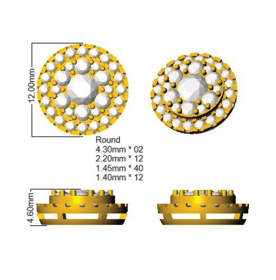 BJE0129 — Earrings - 9k Yellow Gold detail