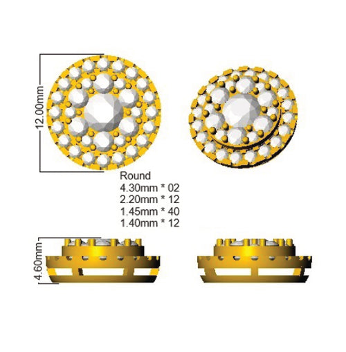 BJE0129 — Earrings - 9k Yellow Gold detail