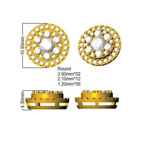 BJE0130 — Earrings - 9k Yellow Gold detail