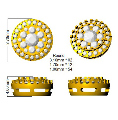 BJE0132 — Earrings - 9k Yellow Gold detail