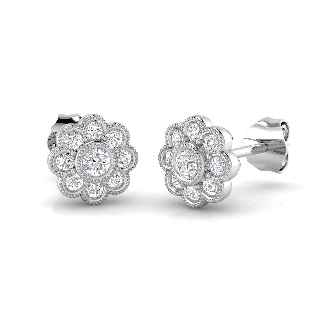 BJE0155 — Earrings - 9k White Gold
