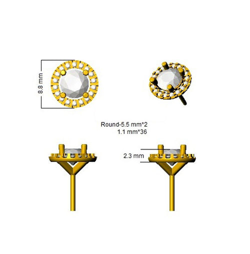 BJE0166 — Earrings - 9k Yellow Gold detail