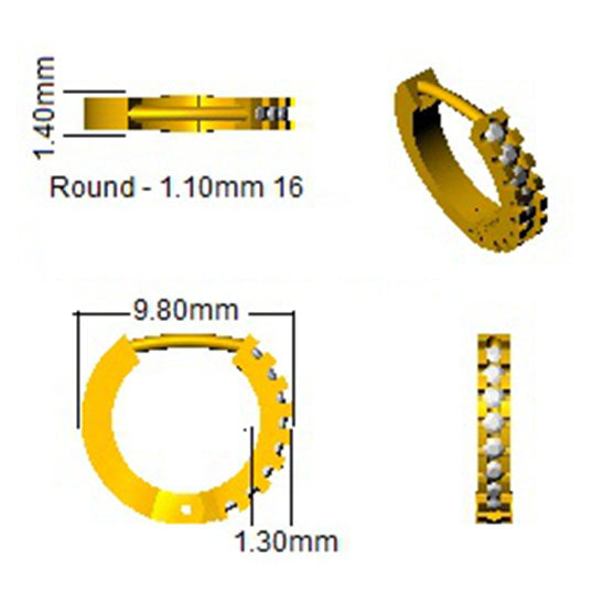 BJE0191 — Earrings - 9 KT Yellow Gold detail
