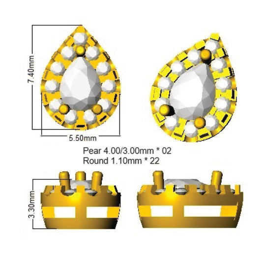 BJE0193 — Earrings - 9k Yellow Gold detail