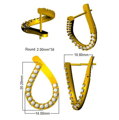 BJE0195 — Earrings - 9k Yellow Gold detail