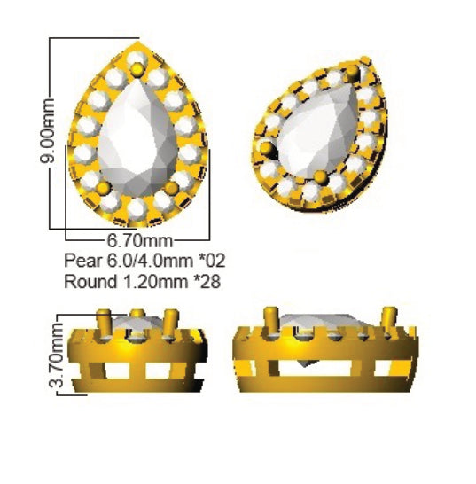 BJE0198 — Earrings - 9k Yellow Gold detail