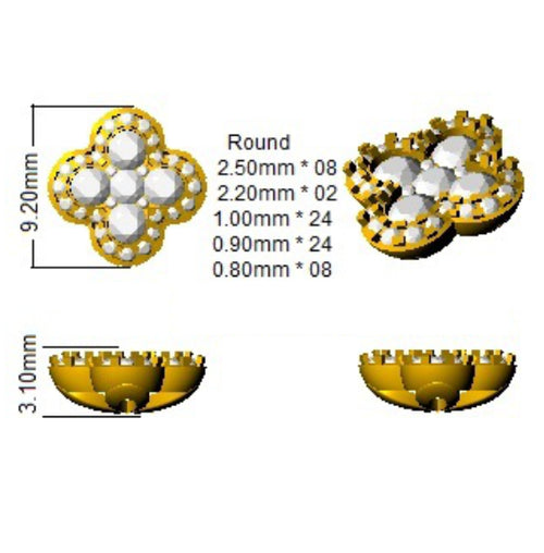 BJE0206 — Earrings - 9k Yellow Gold detail