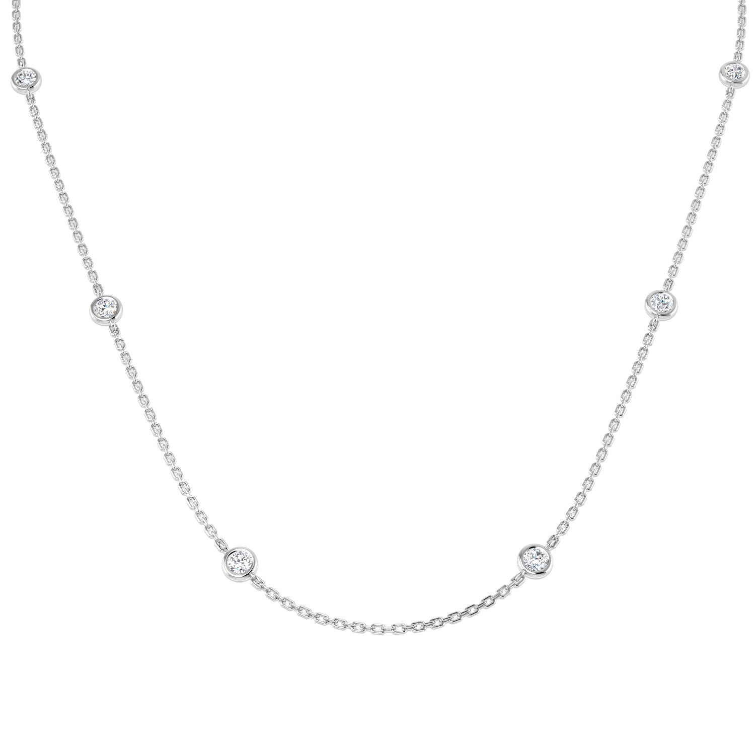 BJN0789C-18 — Necklace - 9k White Gold