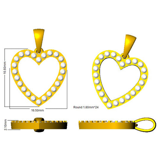 BJP0042 — Pendant - 9k Yellow Gold detail